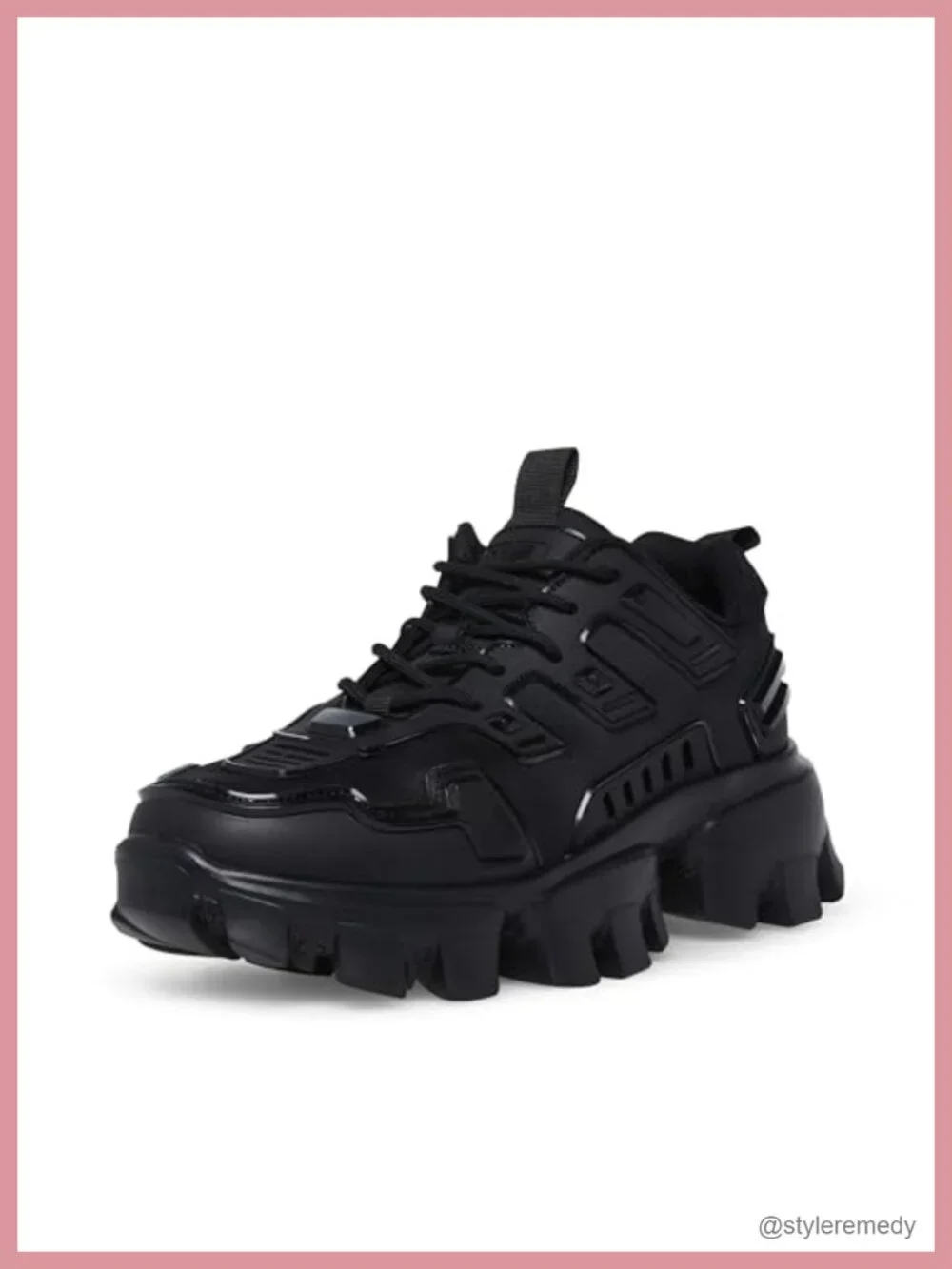 Chunky Sole Fashion Sneaker Lace-Up Low Top Textile Synthetic
